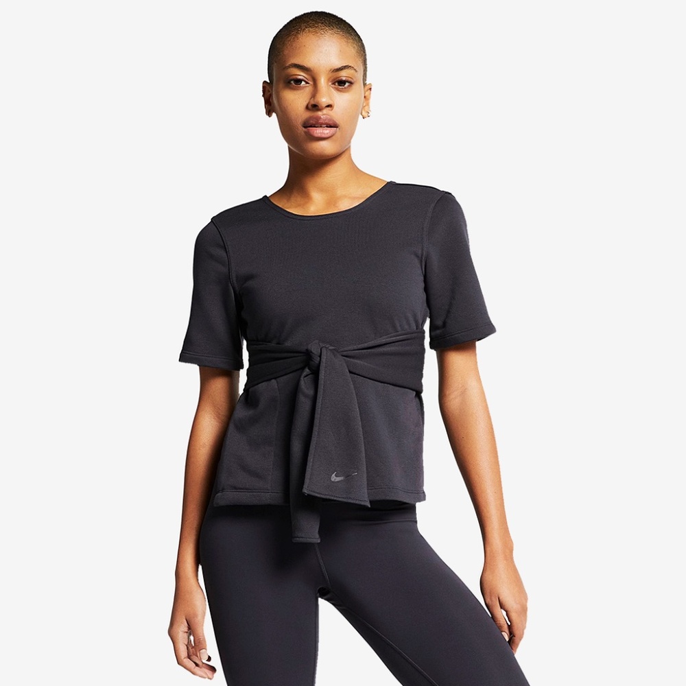 NIKE Women's Studio Short Sleeve Wrap Top